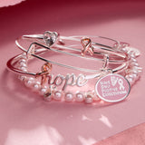 'HOPE' Breast Cancer Awareness Charm Bangle Set of 2