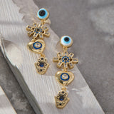 Evil Eye Linear Earring
