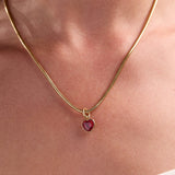 July 'Love' Heart Birthstone Charm