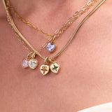 April 'Strength' Heart Birthstone Charm