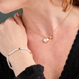 Heart and Pearl Stretch Bracelet