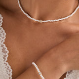 Crystal and Pearl Beaded Stretch Bracelet