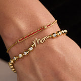 Mom Elongated Crystal Stretch Bracelet