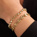 Sister Elongated Crystal Stretch Bracelet