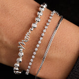 Mom Elongated Crystal Stretch Bracelet