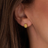 November Emerald-Cut Birthstone Stud Earrings