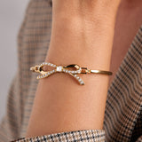 Bow Pearl Coquette Tension Bangle