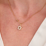 Delicate Pave Star of David Pendant Necklace