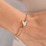 Dove 'Peace' Mother of Pearl Pull Chain Bracelet