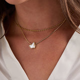 Pearlized Dove 'Peace' Slider Necklace