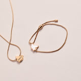 Dove 'Peace' Mother of Pearl Pull Chain Bracelet