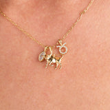 Taurus Zodiac Charm Cluster Necklace