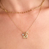 Aries Zodiac Charm Cluster Necklace