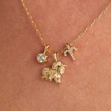 Aries Zodiac Charm Cluster Necklace