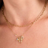 Gemini Zodiac Charm Cluster Necklace