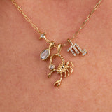 Scorpio Zodiac Charm Cluster Necklace
