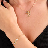 Aquarius Zodiac Charm Cluster Necklace