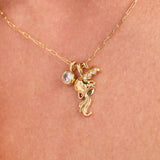 Aquarius Zodiac Charm Cluster Necklace