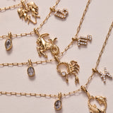 Pisces Zodiac Charm Cluster Necklace