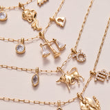 Taurus Zodiac Charm Cluster Necklace