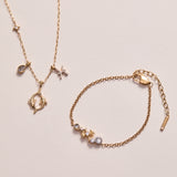 Pisces Zodiac Charm Cluster Necklace