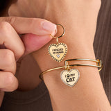I Love My Cat Bangle & Charm, Set of 2