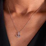 Pave Anchor Pendant Necklace
