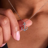 Pave Anchor Pendant Necklace