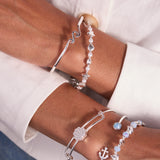 Mother of Pearl Scallop Shell Slider Bangle