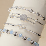 Mother of Pearl Scallop Shell Slider Bangle