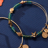 Woodland Green Glass Beaded Bangle