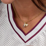 Football 'Touchdown' Duo Charm Pendant Necklace