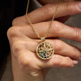 Compass Birthstone Shaker Necklace