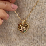Heart & Butterfly Birthstone Shaker Necklace