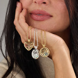 Hamsa & Evil Eye Birthstone Shaker Necklace