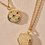 North Star Birthstone Locket Necklace