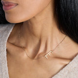 Initial E Precious Elongated Necklace