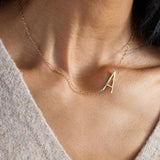 Initial A Precious Elongated Necklace