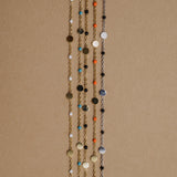 Black Enameled Chain Coin Station Anklet