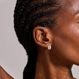 Coffee Bean Pave Stud Earrings