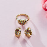 Gemstone Puffy Huggie Hoop Earrings