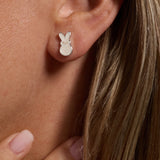 PEEPS® White Pearlized Bunny Studs