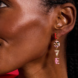 Sweet Shop 'Love' Linear Drop Statement Earrings