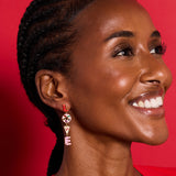 Sweet Shop 'Love' Linear Drop Statement Earrings