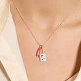 'You Are The Glue Holding Us All Together' Glue & Stapler Charm Necklace