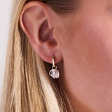Baseball Interchangeable Duo Charm Hoop Earrings