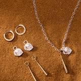 Baseball Duo Charm Pendant Necklace