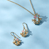 'Birds of a Feather' Hummingbird Enamel Drop Earring