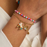 70s Roller Skate Double Strand Bracelet