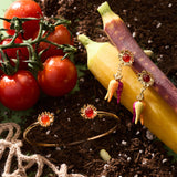 Farmers' Market Sunflower & Rainbow Carrot Drop Earrings
